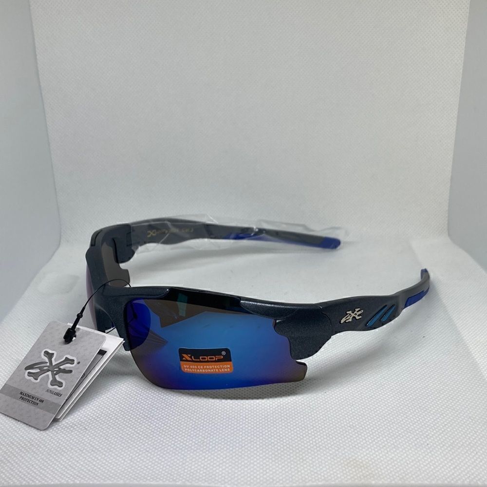 X-Loop Wrap Colored Mirrored Lens Sunglasses